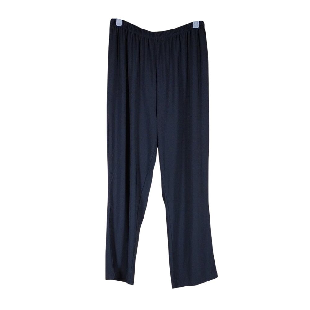 Roaman's Plus Size Black Stretchy Business Casual Formal Elastic Waist Pants